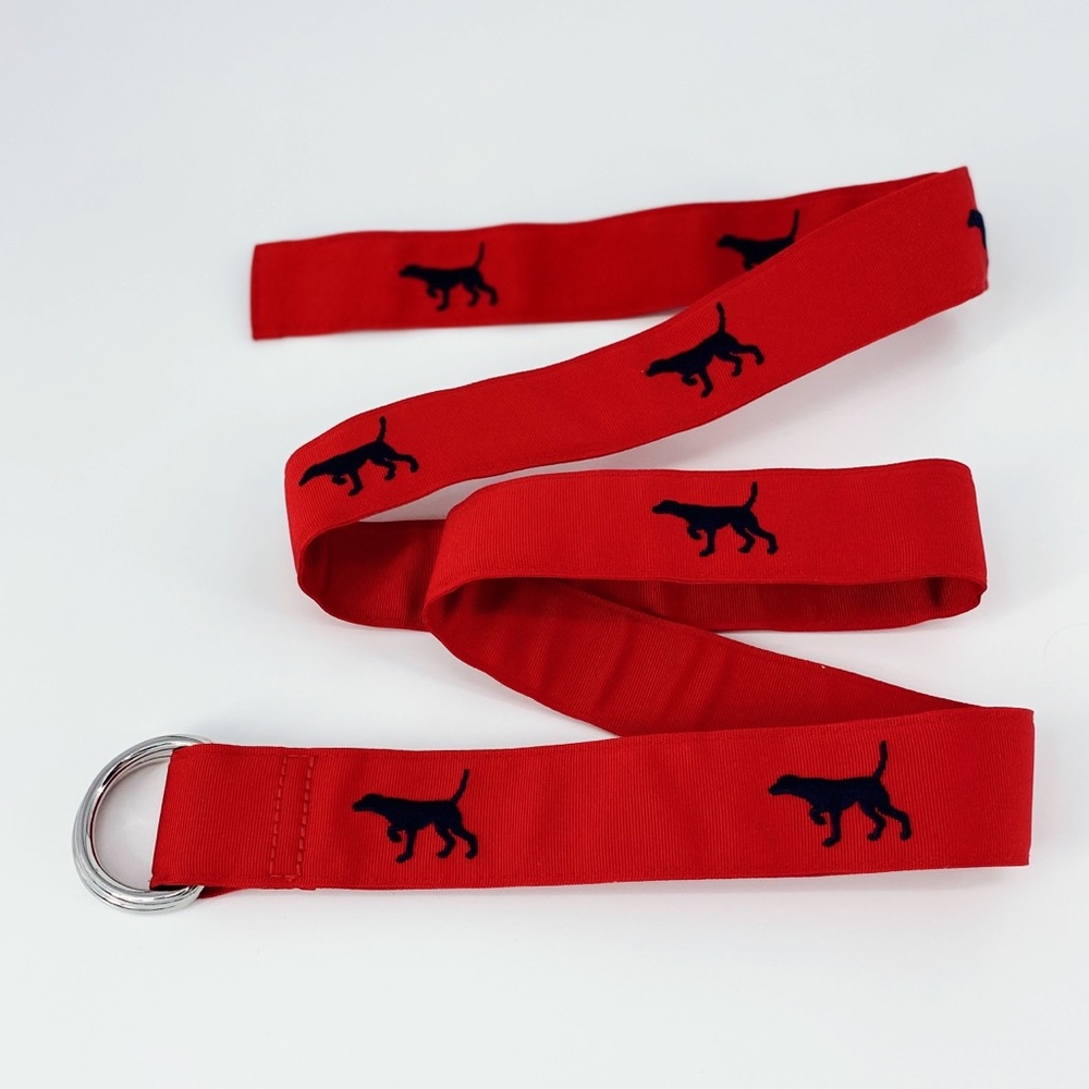 Vineyard Vines Red Belt Dogs Print Textile